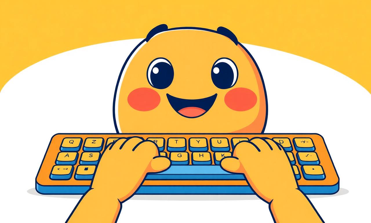 Mascote do Teclaria digitando